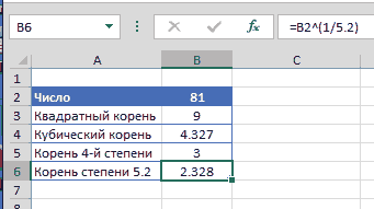 Извлечение корня любой степени в ms excel 2010—2013: полезная информация