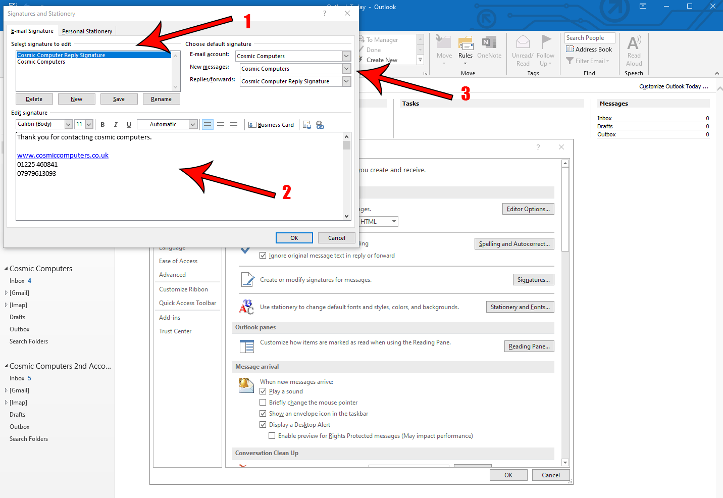 Вставить картинку в подпись в outlook